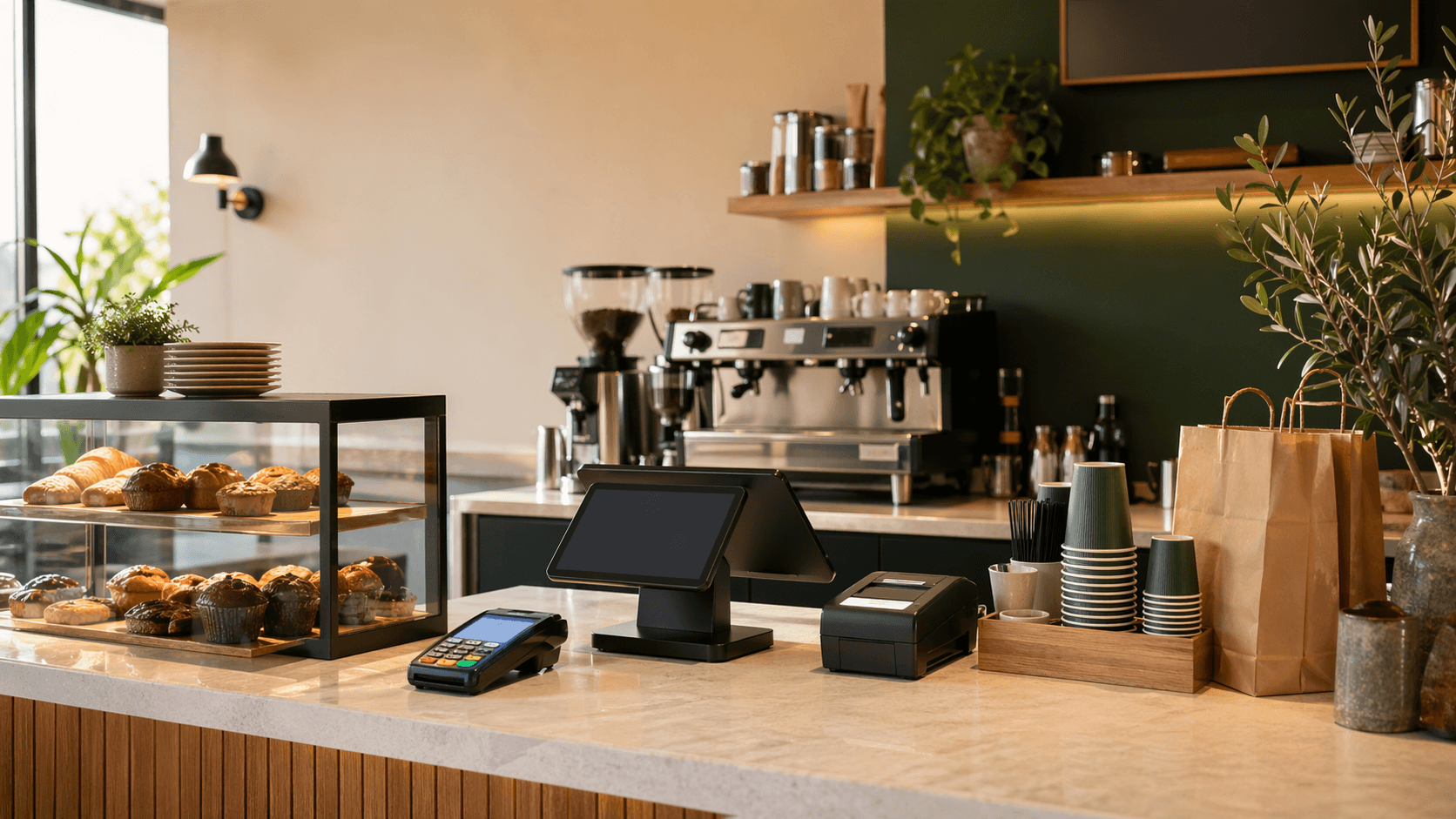 Cafe checkout counter