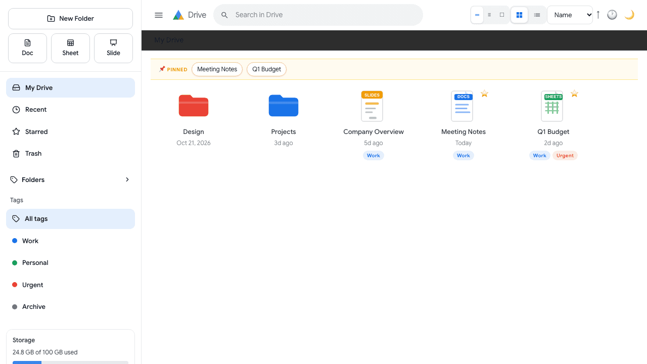 Drive project preview