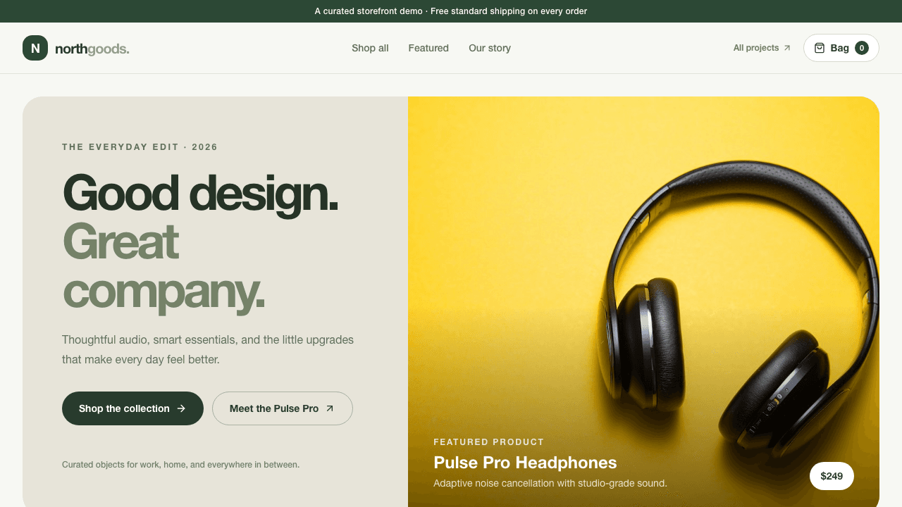 Ecommerce Storefront project preview