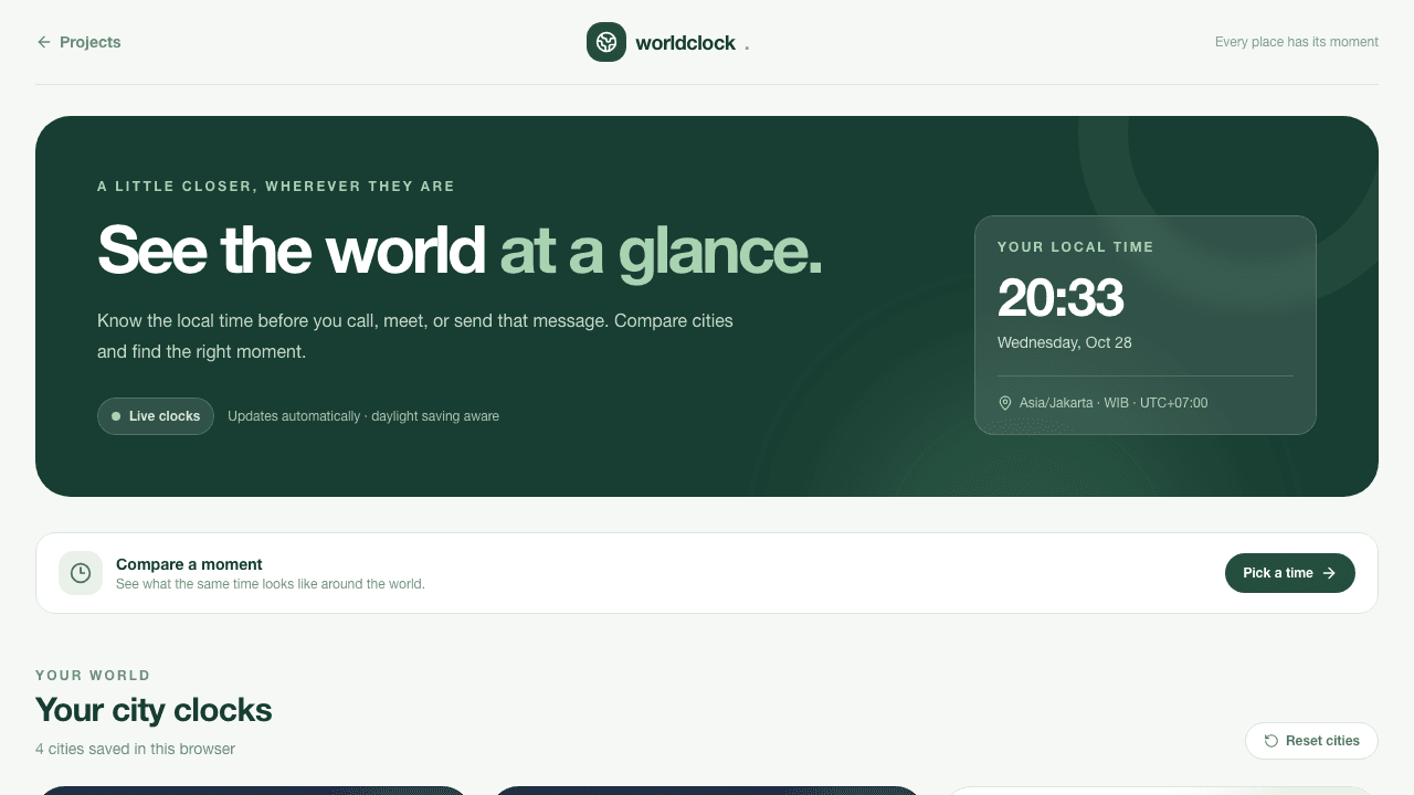 World Clock project preview